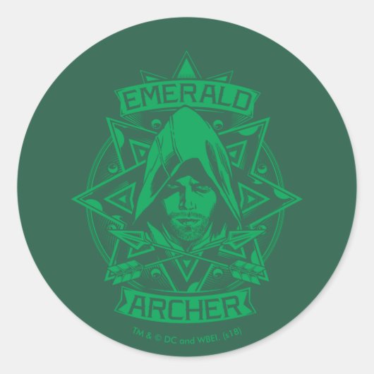 Pfeil | Emerald Archer Graphic Runder Aufkleber (Vorderseite)