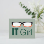 Pfeil | ES Mädchen-Gläser grafisch Postkarte (Stehend Vorderseite)