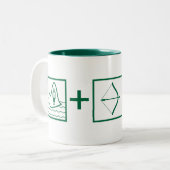 Pfeil | Green Arrow Equation Zweifarbige Tasse (Vorderseite Links)