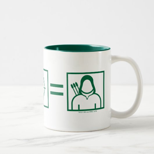 Pfeil | Green Arrow Equation Zweifarbige Tasse (Rechts)