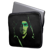 Pfeil | Green Arrow Green stylisierte Cutout Laptopschutzhülle (Vorderseite Links)