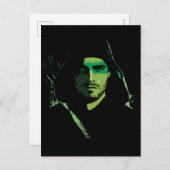 Pfeil | Green Arrow Green stylisierte Cutout Postkarte (Vorne/Hinten)