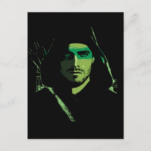 Pfeil | Green Arrow Green stylisierte Cutout Postkarte (Vorderseite)