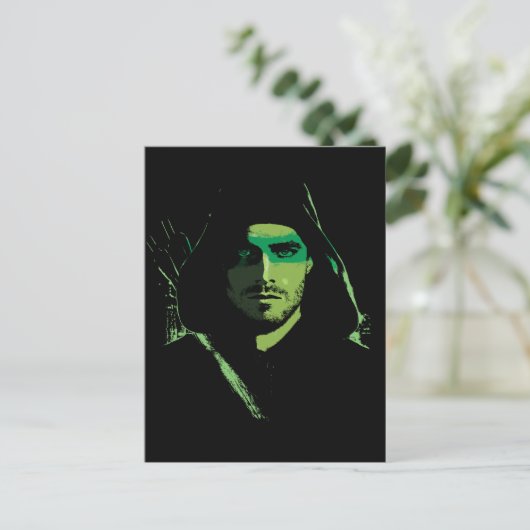 Pfeil | Green Arrow Green stylisierte Cutout Postkarte (Stehend Vorderseite)