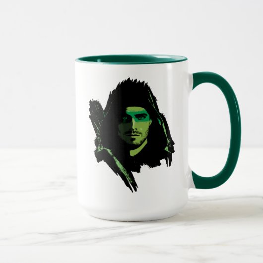 Pfeil | Green Arrow Green stylisierte Cutout Tasse (Rechts)