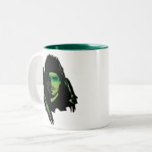 Pfeil | Green Arrow Green stylisierte Cutout Zweifarbige Tasse (Vorderseite Links)