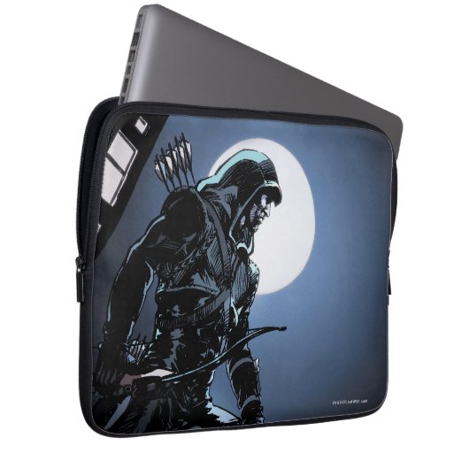 Pfeil | Grüner Pfeil im Mondlicht Laptopschutzhülle (Vorne Rechts)