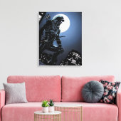 Pfeil | Grüner Pfeil im Mondlicht Leinwanddruck (Insitu (Wohnzimmer))