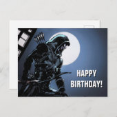 Pfeil | Grüner Pfeil im Mondlicht Postkarte (Vorne/Hinten)