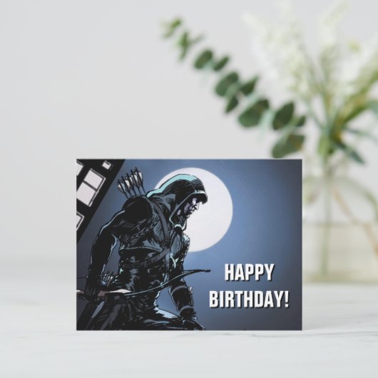 Pfeil | Grüner Pfeil im Mondlicht Postkarte (Stehend Vorderseite)