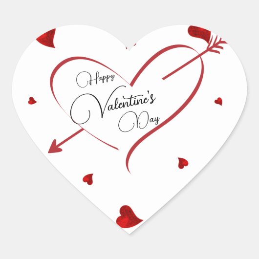 Pfeil Herz-Aufkleber (Vorderseite)