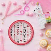 Pfeil, Herz & Liebe Romantisches Design Pappteller (Party)