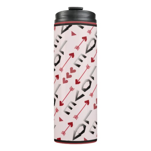 Pfeil, Herz & Liebe Romantisches Design Thermosbecher (Vorderseite)