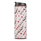 Pfeil, Herz & Liebe Romantisches Design Thermosbecher (Nach rechts gedreht)