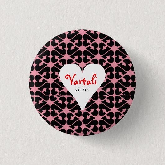 Pfeil-Herz Vartali runder Knopf Button (Vorderseite)