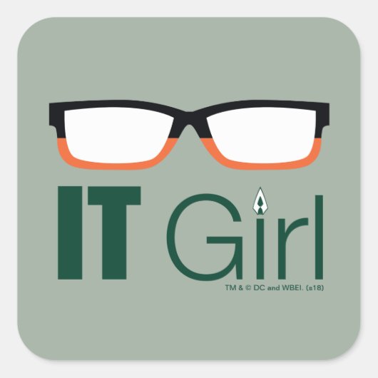 Pfeil | IT Girl Glasses Graphic Quadratischer Aufkleber (Vorderseite)