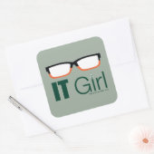 Pfeil | IT Girl Glasses Graphic Quadratischer Aufkleber (Umschlag)