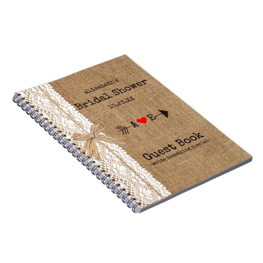 Pfeil-Leinwand-Spitze-Bild-Brautparty-Gast-Buch | Notizblock (Rechte Seite)