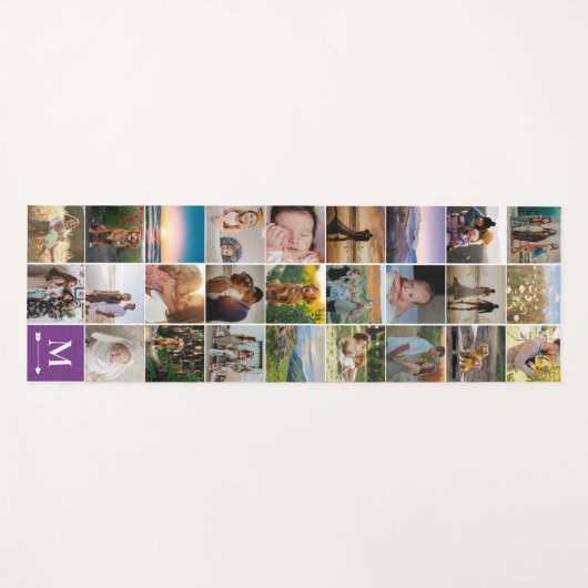 Pfeil Lila Monogramm 26 Quadrat FotoCollage Yogamatte (Vorderseite (Horizontal))