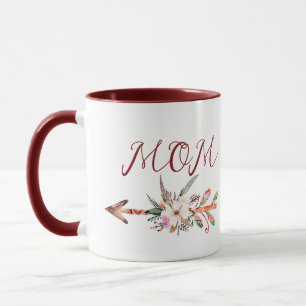 Pfeil mit Blumenmuster individuell Tasse