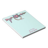 Pfeil mit Feathers und Blume Notizblock (angewinkelt)