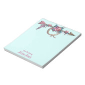 Pfeil mit Feathers und Blume Notizblock (Rotiert)