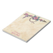 Pfeil mit Feathers und Blume Notizblock (Rotiert)