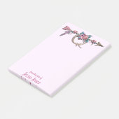 Pfeil mit Feathers und Blume Post-it Klebezettel (angewinkelt)