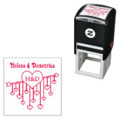 Pfeil mit hängenden Herzen Paar Namen Initialen Permastempel (Beispiel)