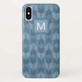 Pfeil-Muster des Monogramm-| Geo blaues des Case-Mate iPhone Hülle (Rückseite)