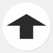 Pfeil nach oben runder aufkleber (Vorderseite)