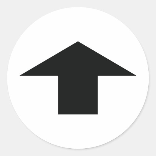 Pfeil nach oben runder aufkleber (Vorderseite)