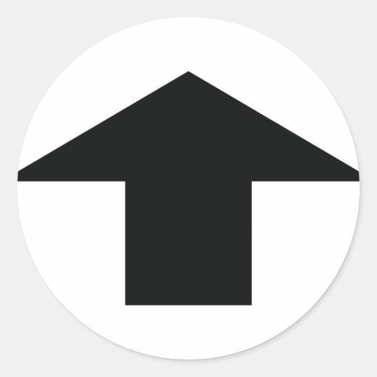 Pfeil nach oben runder aufkleber (Vorderseite)