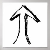 Pfeil nach oben. Schwarz und Weiß. Poster (Vorne)