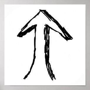 Pfeil nach oben. Schwarz und Weiß. Poster