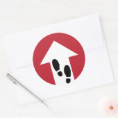 Pfeil nach vorn mit Fußspuren Directmailing Runder Aufkleber (Umschlag)