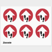 Pfeil nach vorn mit Fußspuren Directmailing Runder Aufkleber (Blatt)