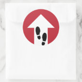 Pfeil nach vorn mit Fußspuren Directmailing Runder Aufkleber (Tasche)