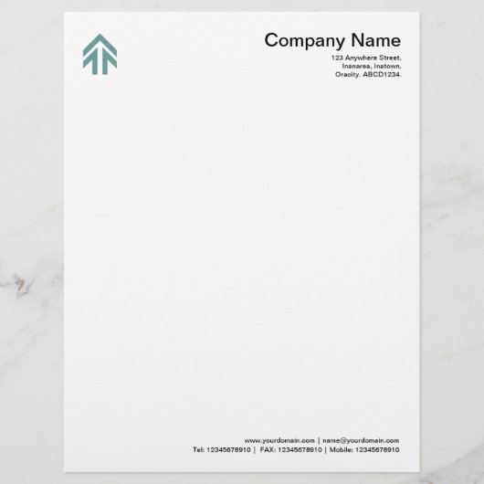 Pfeil - Ocean Green Briefkopf (Vorderseite)