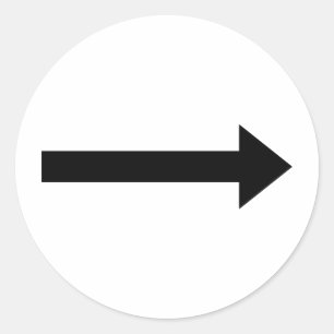 Pfeil rechts runder aufkleber