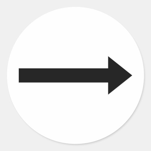 Pfeil rechts runder aufkleber (Vorderseite)