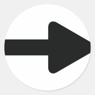 Pfeil rechts schwarz runder aufkleber