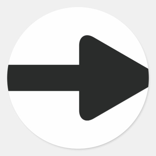 Pfeil rechts schwarz runder aufkleber (Vorderseite)