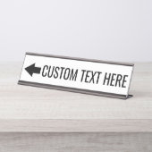 Pfeil-Richtung mit benutzerdefiniertem Text - VERL Schreibtischnamensplakette (Vorderseite )