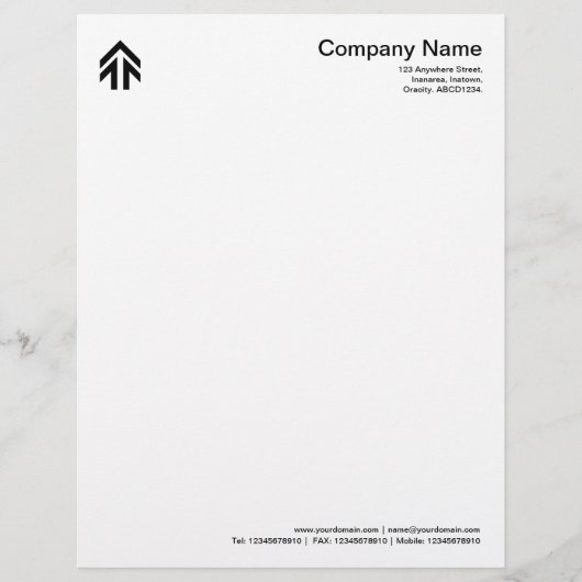 Pfeil - Schwarz Briefbogen (Vorderseite)