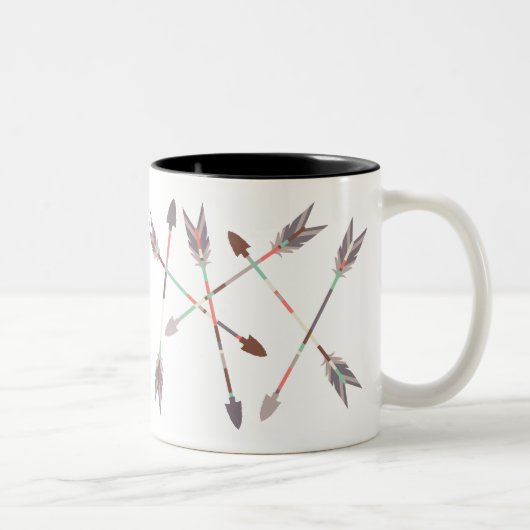 Pfeil-Stapel Zweifarbige Tasse (Rechts)