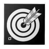 Pfeil traf ein rundes Ziel Fliese (Vorderseite)