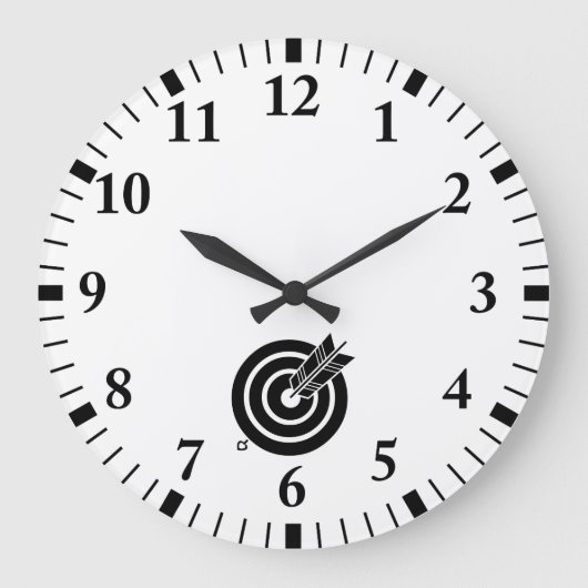 Pfeil traf ein rundes Ziel Große Wanduhr (Vorderseite)