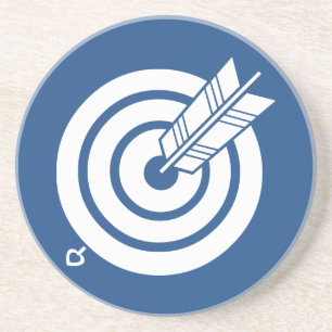 Pfeil traf ein rundes Ziel Sandstein Untersetzer