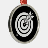 Pfeil traf ein rundes Ziel Silbernes Ornament (Rechts)
